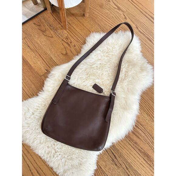 Vintage COACH Shoulder Crossbody Leather Bag Old Coach 9146 Brown Leather T0CU - Picture 1 of 5